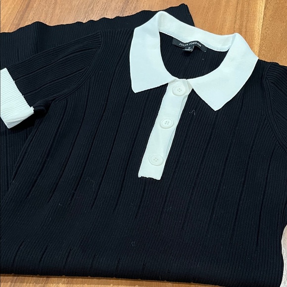 julia jordan Dresses & Skirts - julia jordan dress Black Knit Dress with White Collar nwt